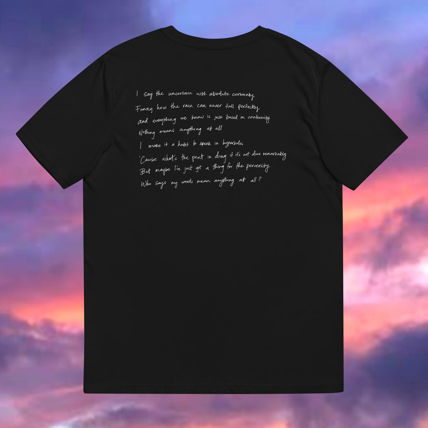 'sleepless mornings' black t-shirt