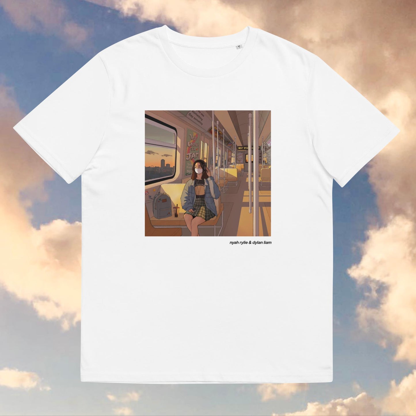 'filling in the spaces' white t-shirt