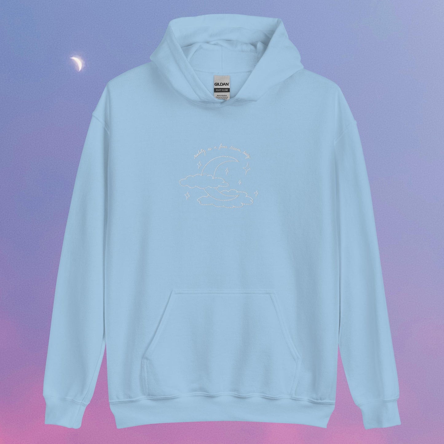 'reality is a fever dream, baby' embroidered hoodie